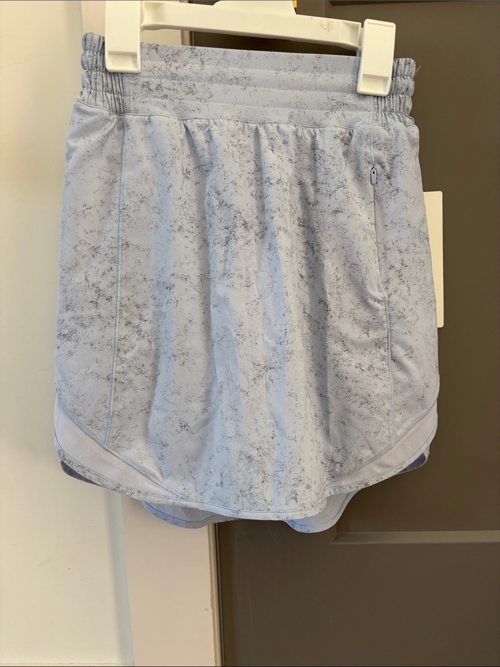 Lululemon Light Blue Athletic Skort with Subtle Heather Print